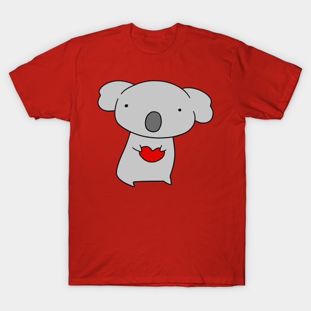 Koala Holding a Heart T-Shirt by saradaboru